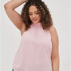 Torrid Swiss Dot Chiffon Sleeveless Blouse